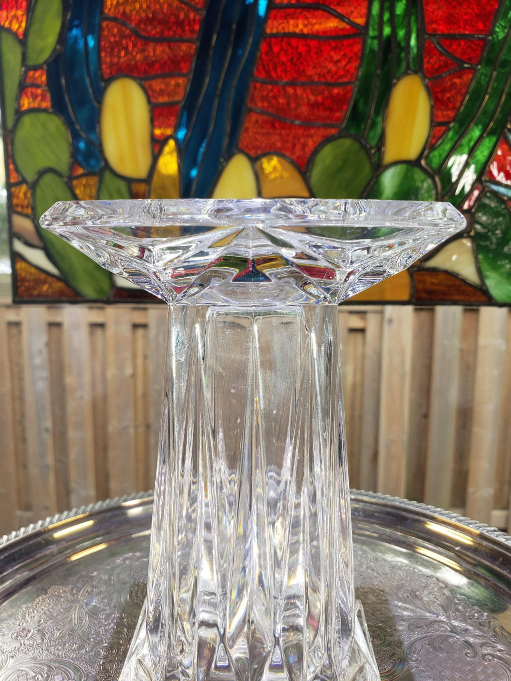 Crystal Prism Candle Holder: Art Deco - Retro Glam Accent