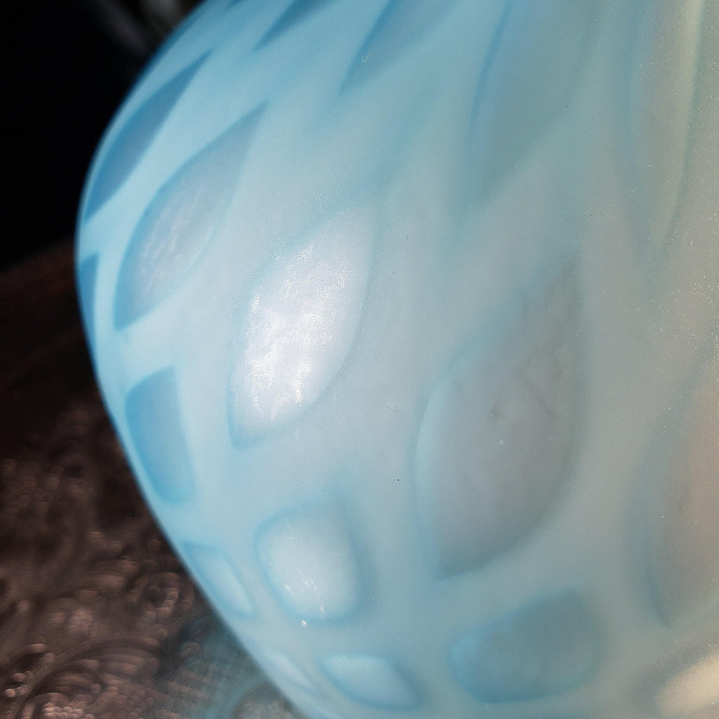 Glass Pitcher: Light Blue Quilted Diamond Design - Victorian Style
