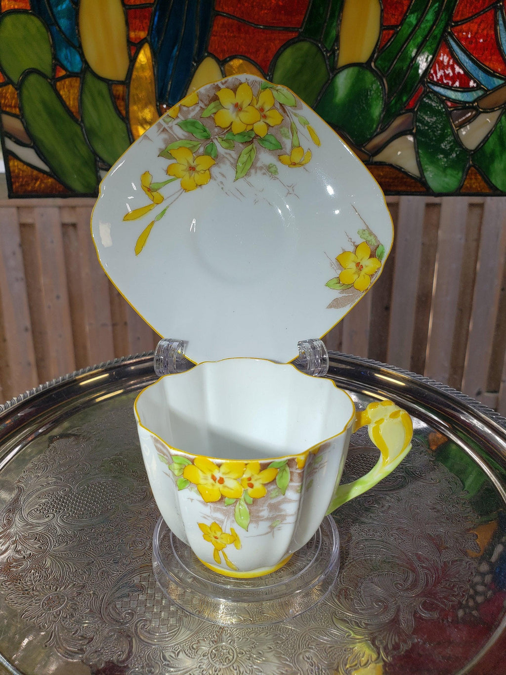 Royal Paragon Teacup and Saucer: English China (Yellow Daffodil Design)