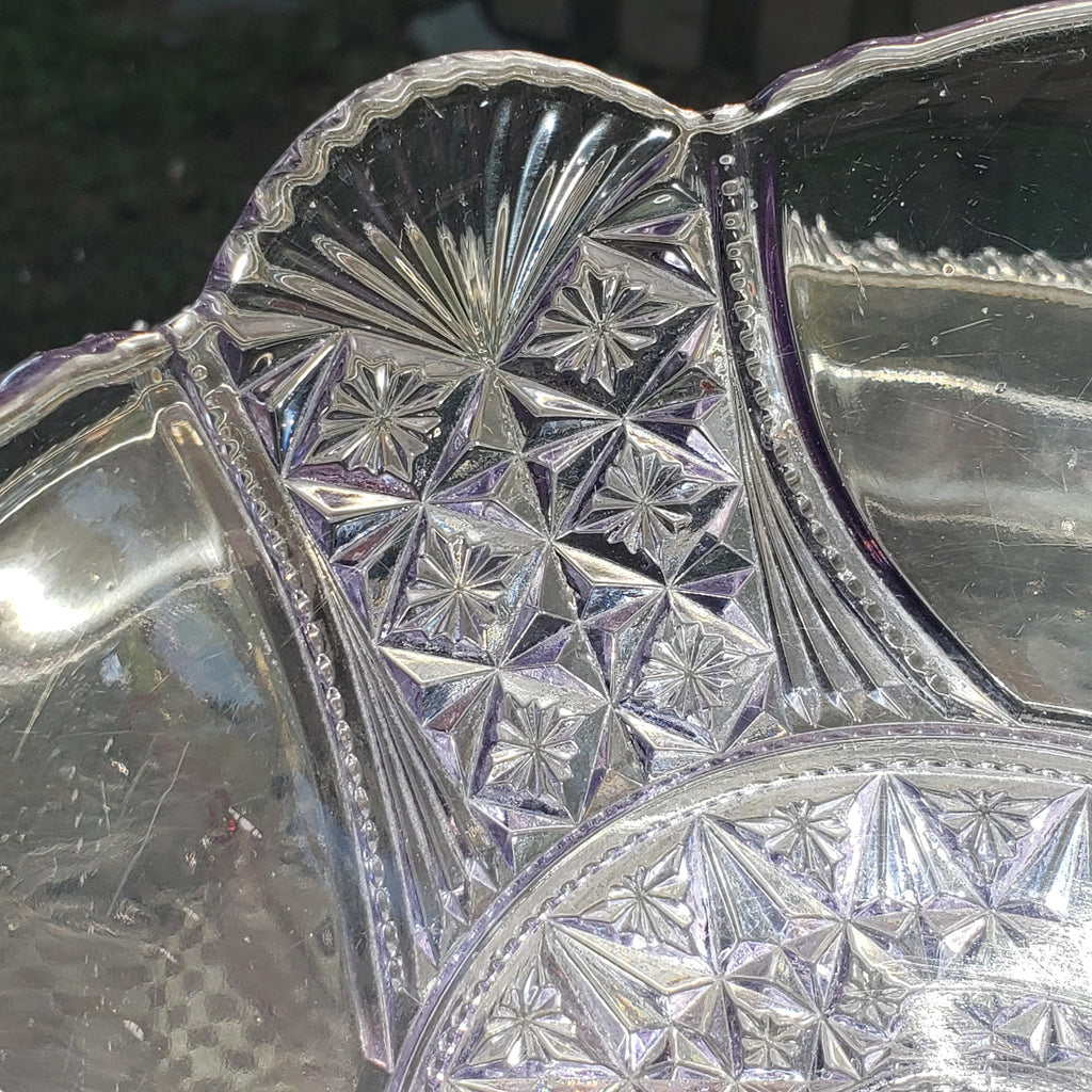 Antique Purple Compote - Daisy and Button Pattern -  Richards & Hartley (1887 Victorian Glass)