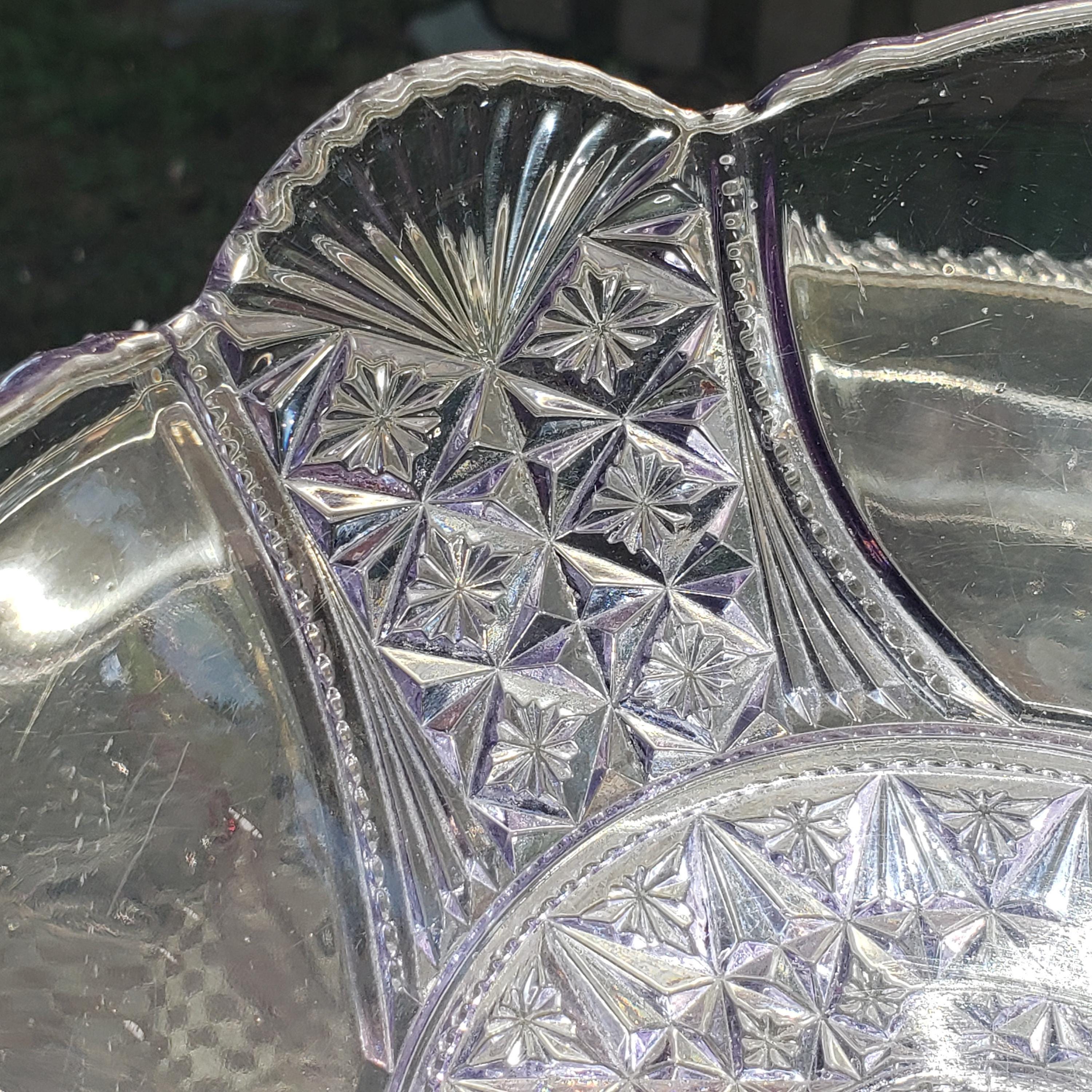 Antique Purple Compote - Daisy and Button Pattern -  Richards & Hartley (1887 Victorian Glass)