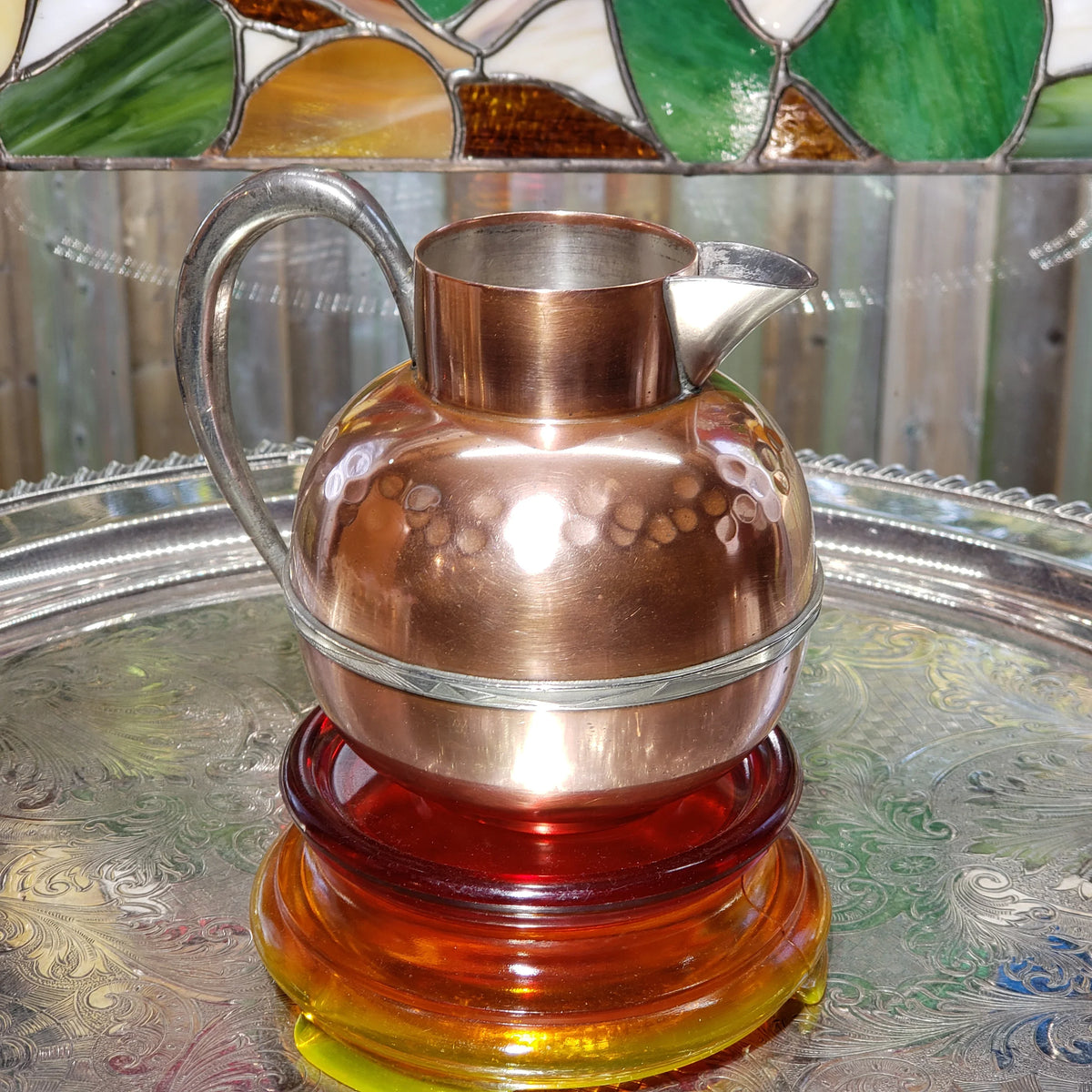 Vintage Small Flemish Copper Pitcher - Model 4019 ca 1920 - Produced In Trenton Ontario