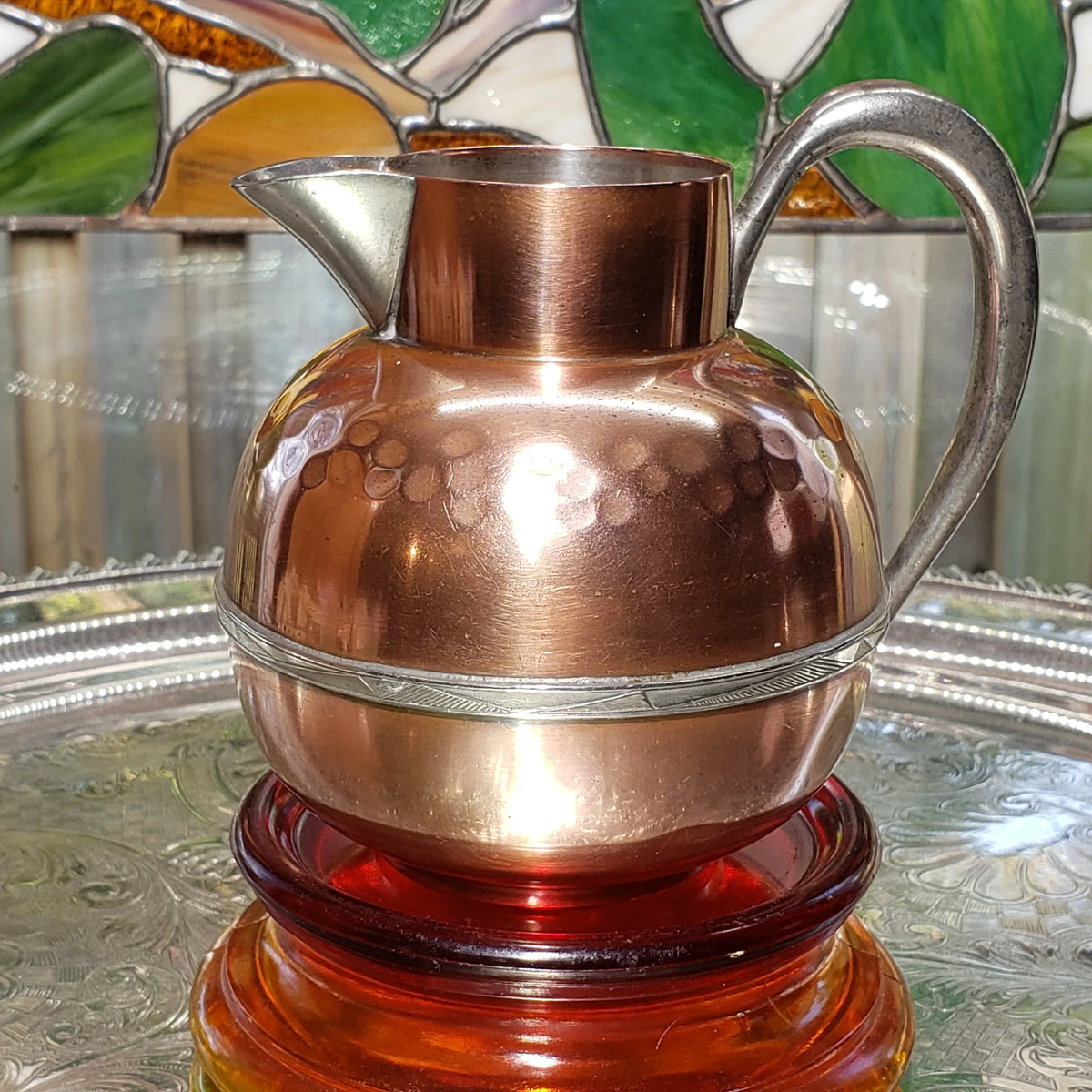 Vintage Small Flemish Copper Pitcher - Model 4019 ca 1920 - Produced In Trenton Ontario