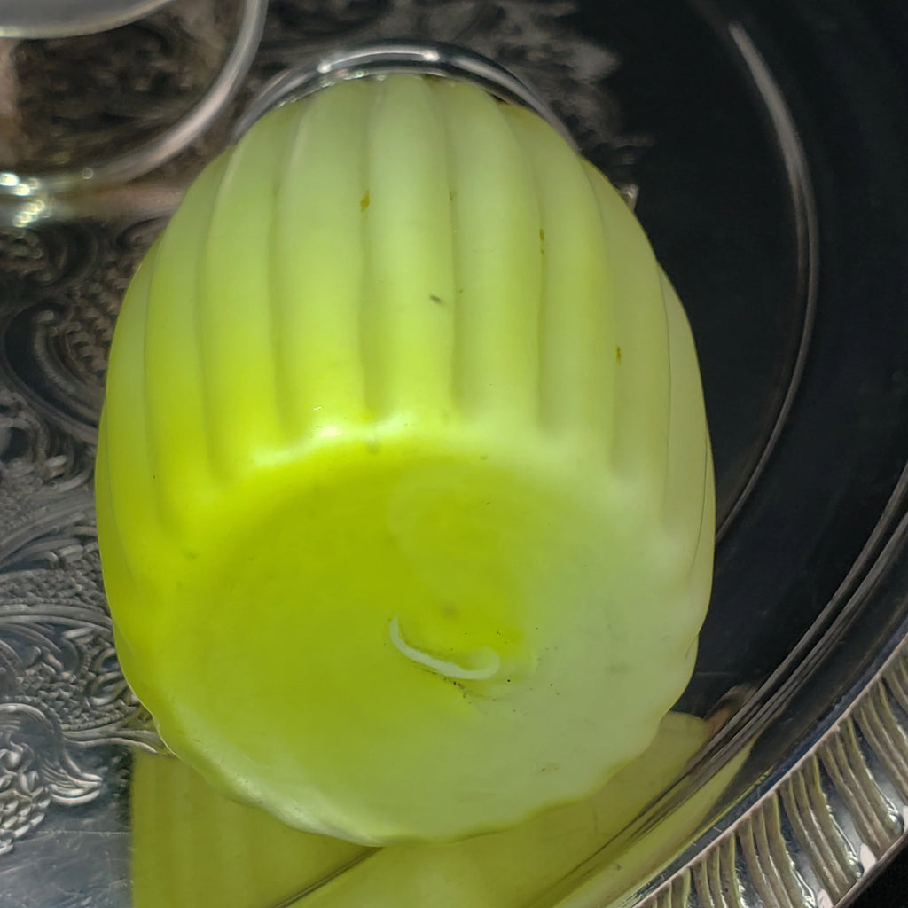 Victorian Lemon Yellow Cased Condiment Jar Set - Mt Washington Glass Co.