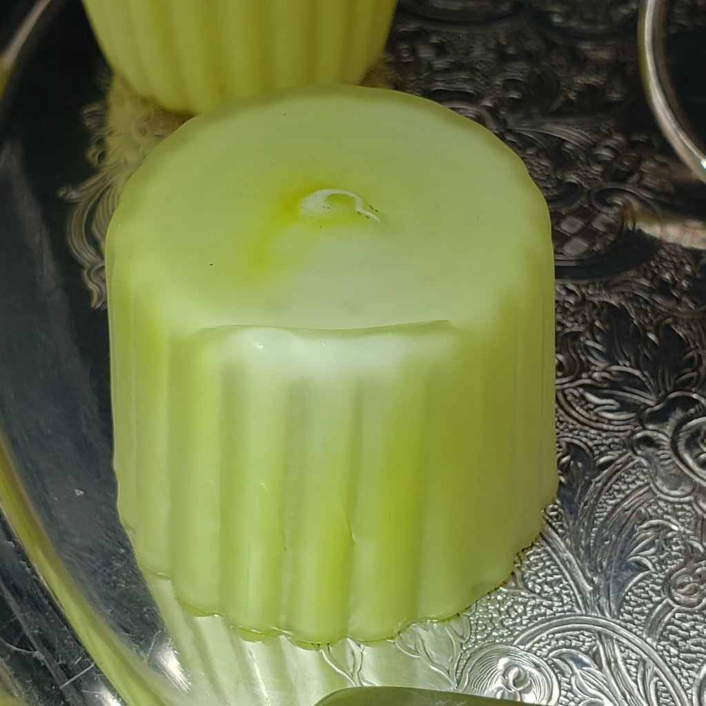 Victorian Lemon Yellow Cased Condiment Jar Set - Mt Washington Glass Co.