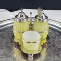 Victorian Lemon Yellow Cased Condiment Jar Set - Mt Washington Glass Co.