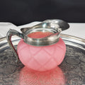 Antique Pink Satin Glass Creamer - Victorian Era Quilted Pattern - Mt Washington Glass