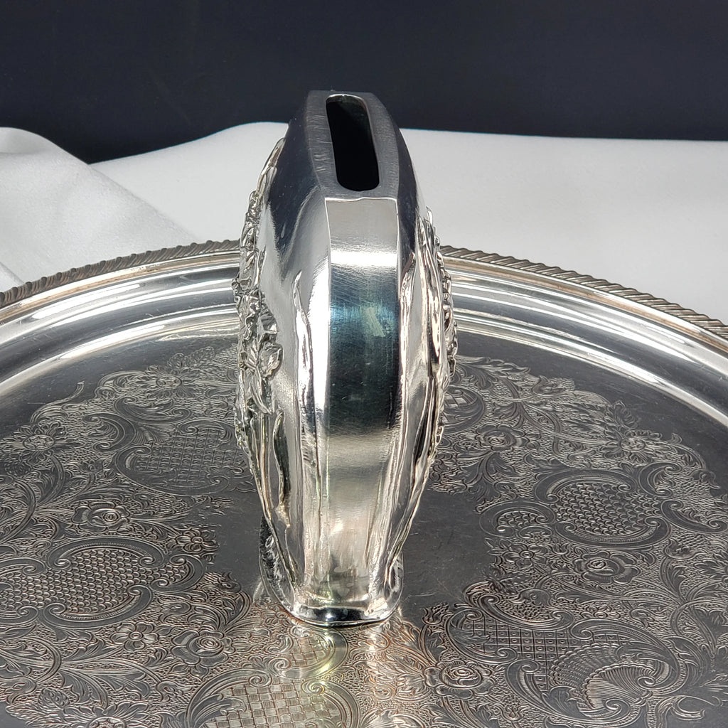 Seagull Pewter Vase - Daffodil Pattern ca 1992 - Made In Nova Scotia