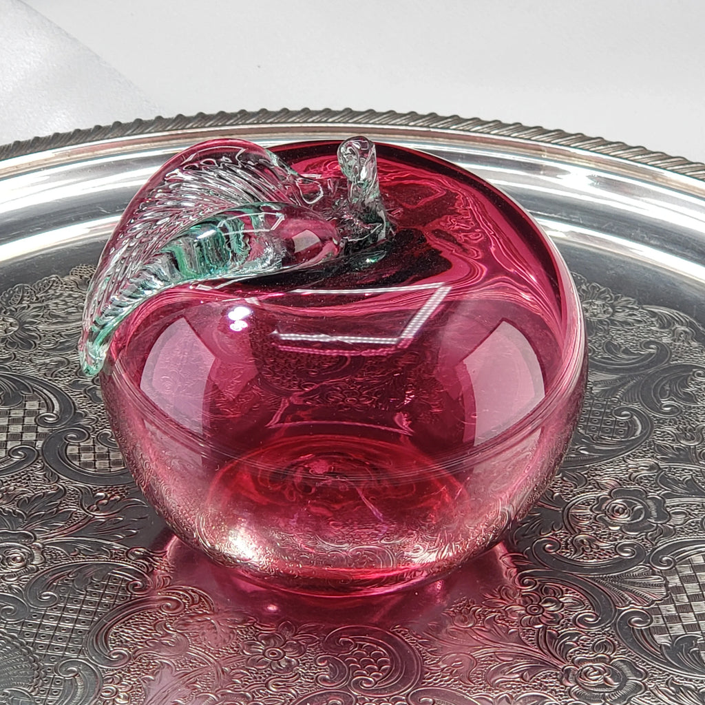Pink Glass Apple - Rossi Glass Canada