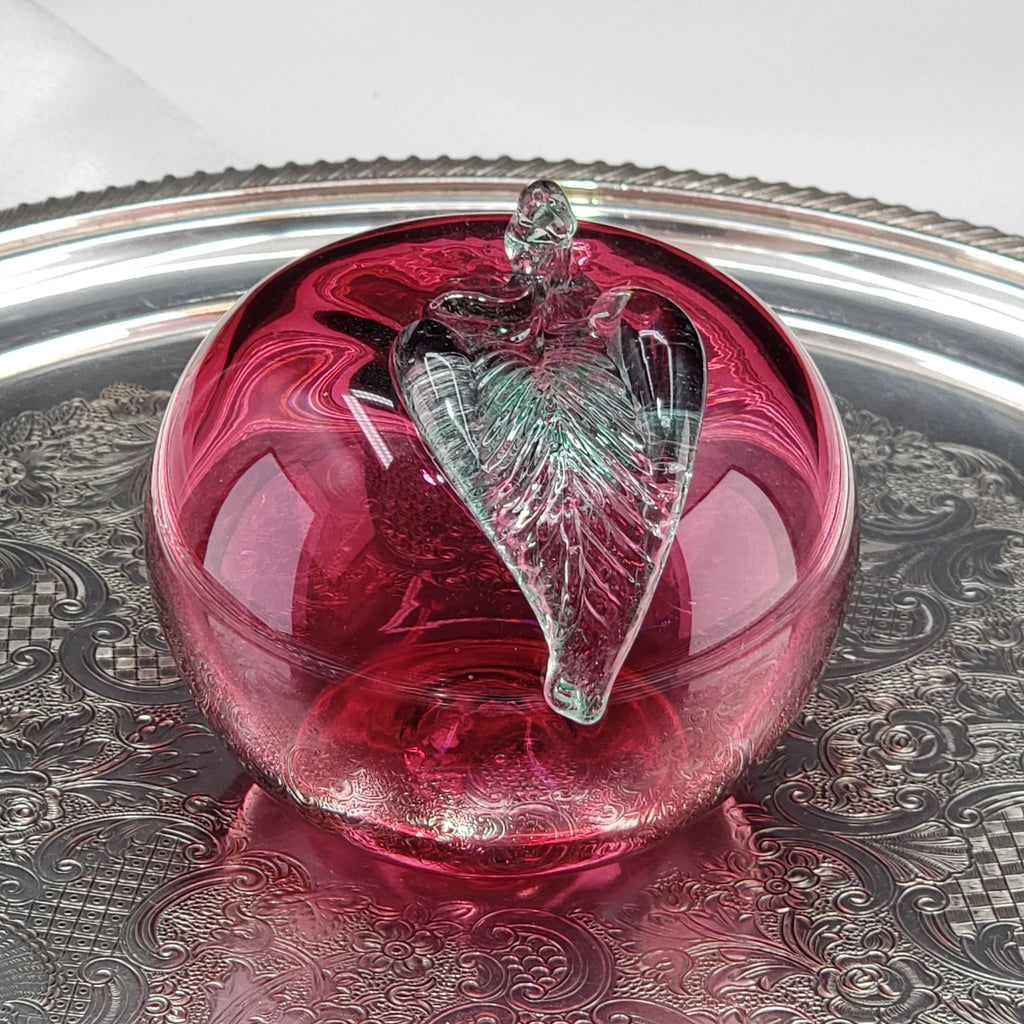 Pink Glass Apple - Rossi Glass Canada