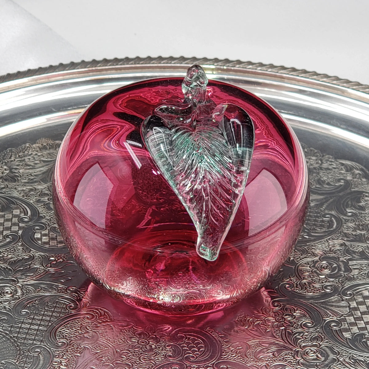 Pink Glass Apple - Rossi Glass Canada