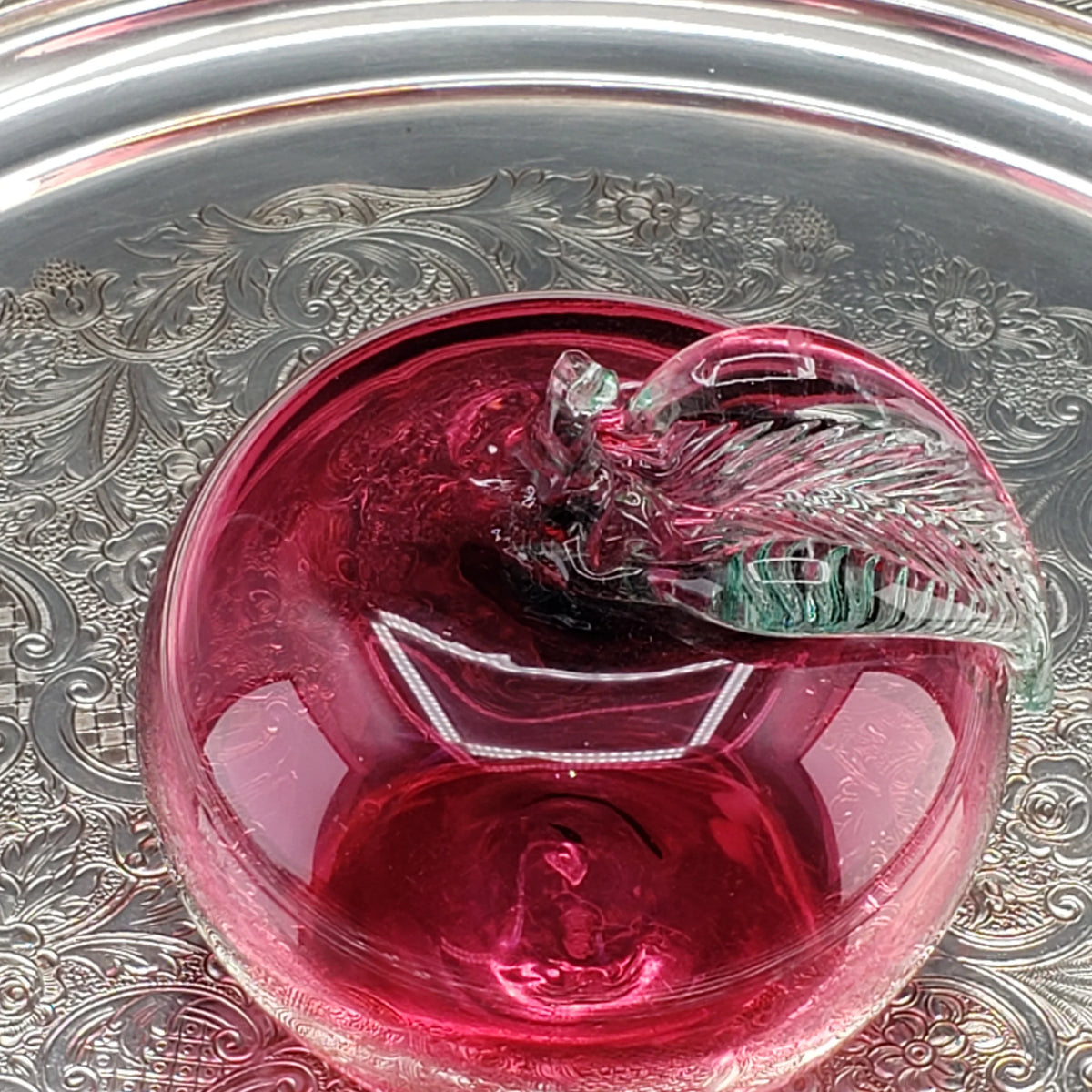 Pink Glass Apple - Rossi Glass Canada