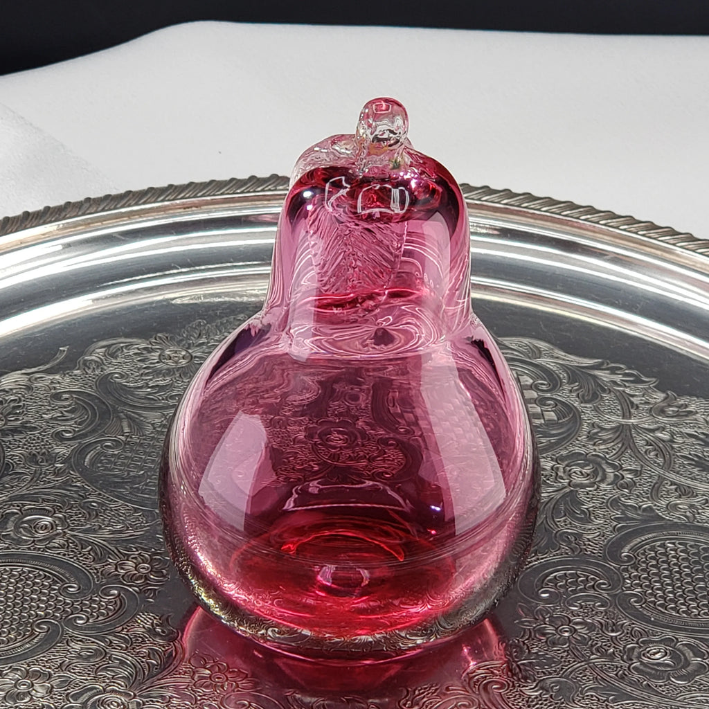 Vintage Cranberry Pink Glass Pear - Rossi Glass Canada
