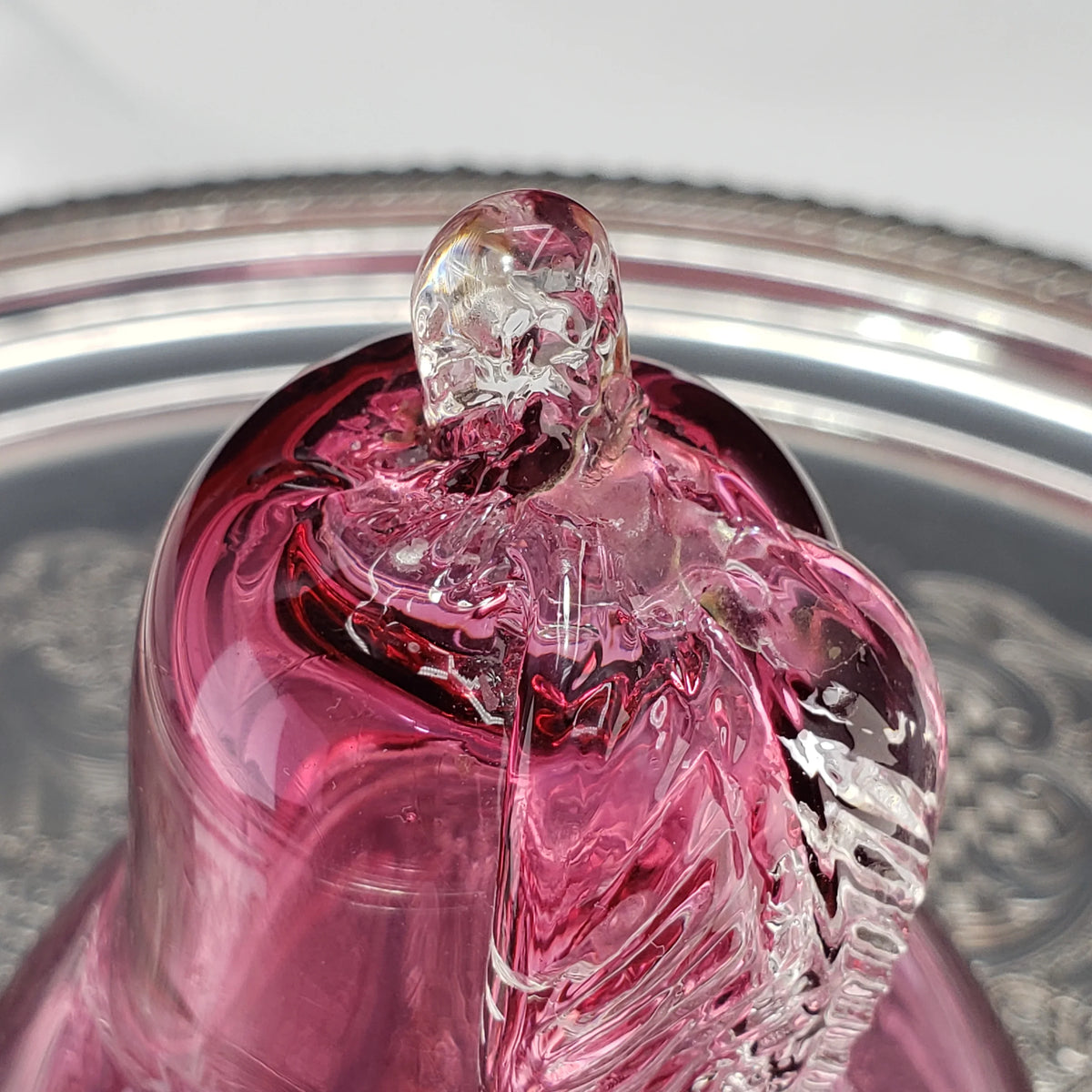 Vintage Cranberry Pink Glass Pear - Rossi Glass Canada