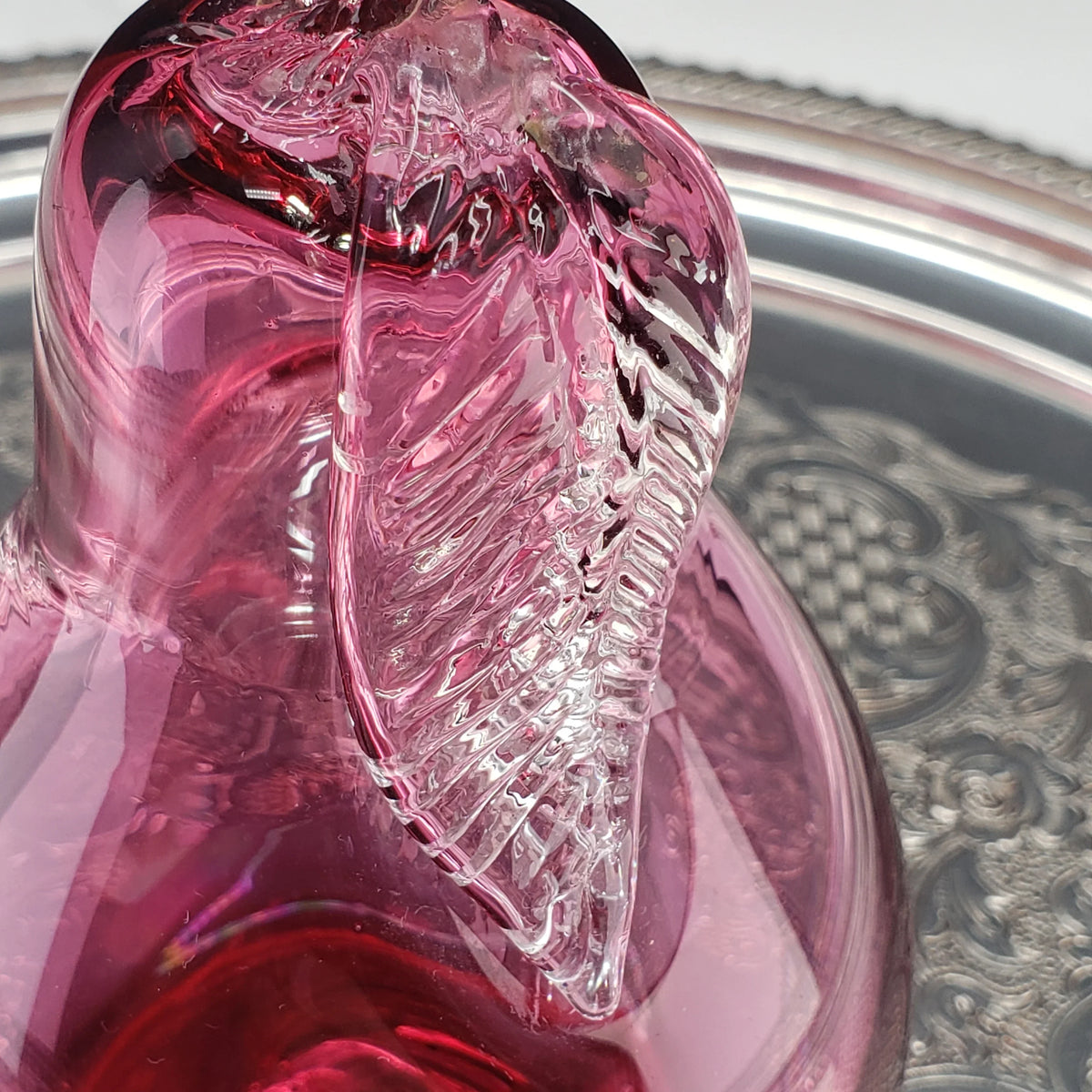 Vintage Cranberry Pink Glass Pear - Rossi Glass Canada