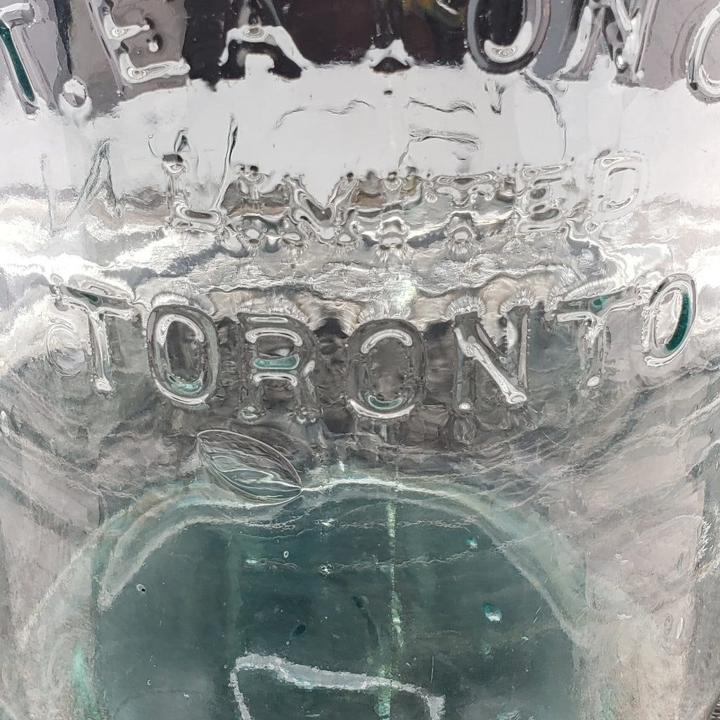Rare Arched "The T Eaton Co. Limited Toronto " - Aqua Half Gallon Sealer Jar - Crown Version