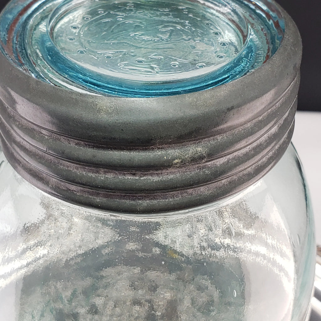 Rare Arched "The T Eaton Co. Limited Toronto " - Aqua Half Gallon Sealer Jar - Crown Version