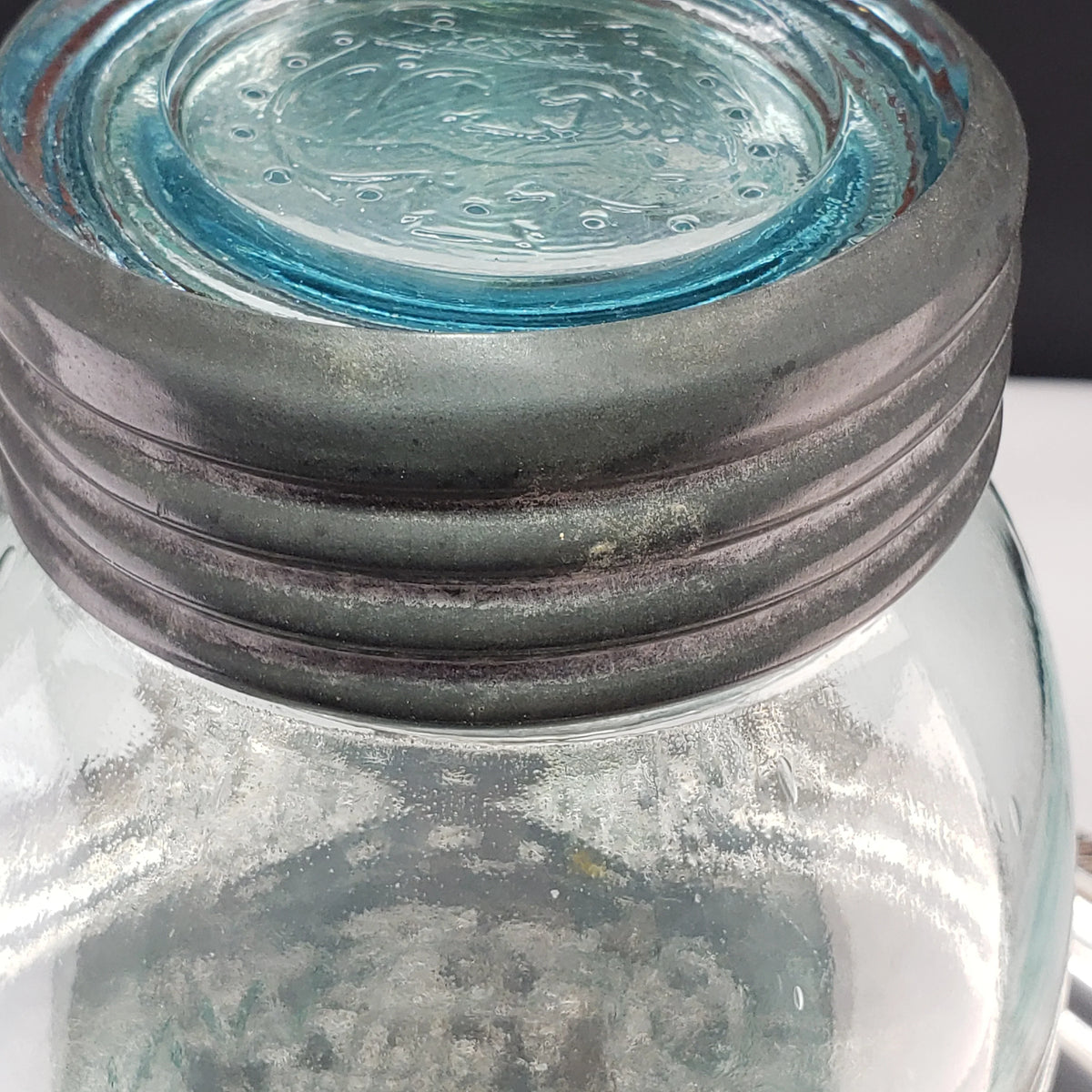 Rare Arched "The T Eaton Co. Limited Toronto " - Aqua Half Gallon Sealer Jar - Crown Version