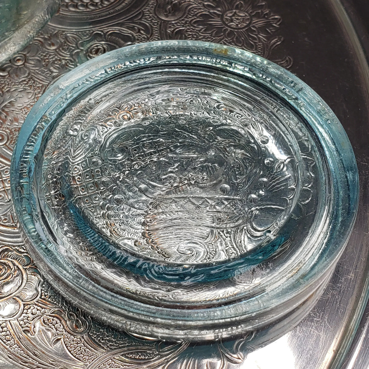 Rare Arched "The T Eaton Co. Limited Toronto " - Aqua Half Gallon Sealer Jar - Crown Version