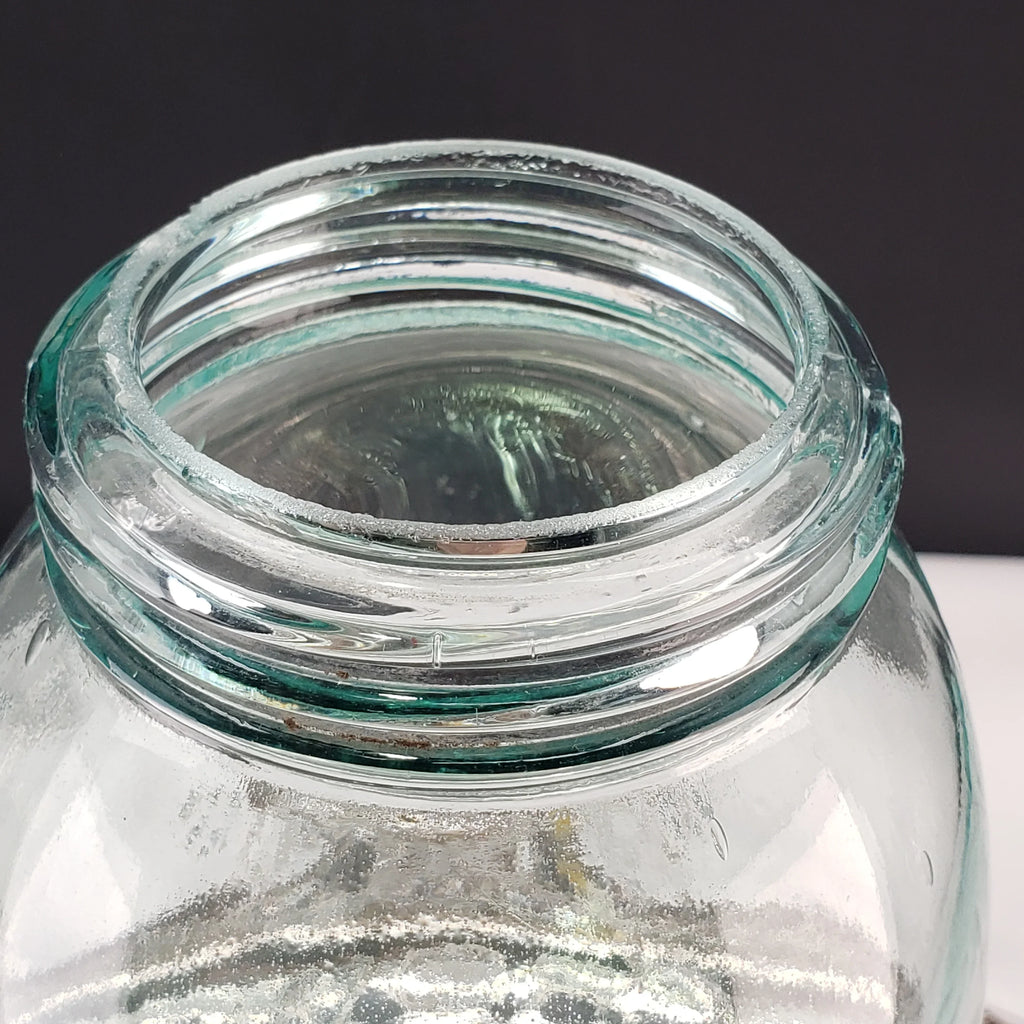 Rare Arched "The T Eaton Co. Limited Toronto " - Aqua Half Gallon Sealer Jar - Crown Version