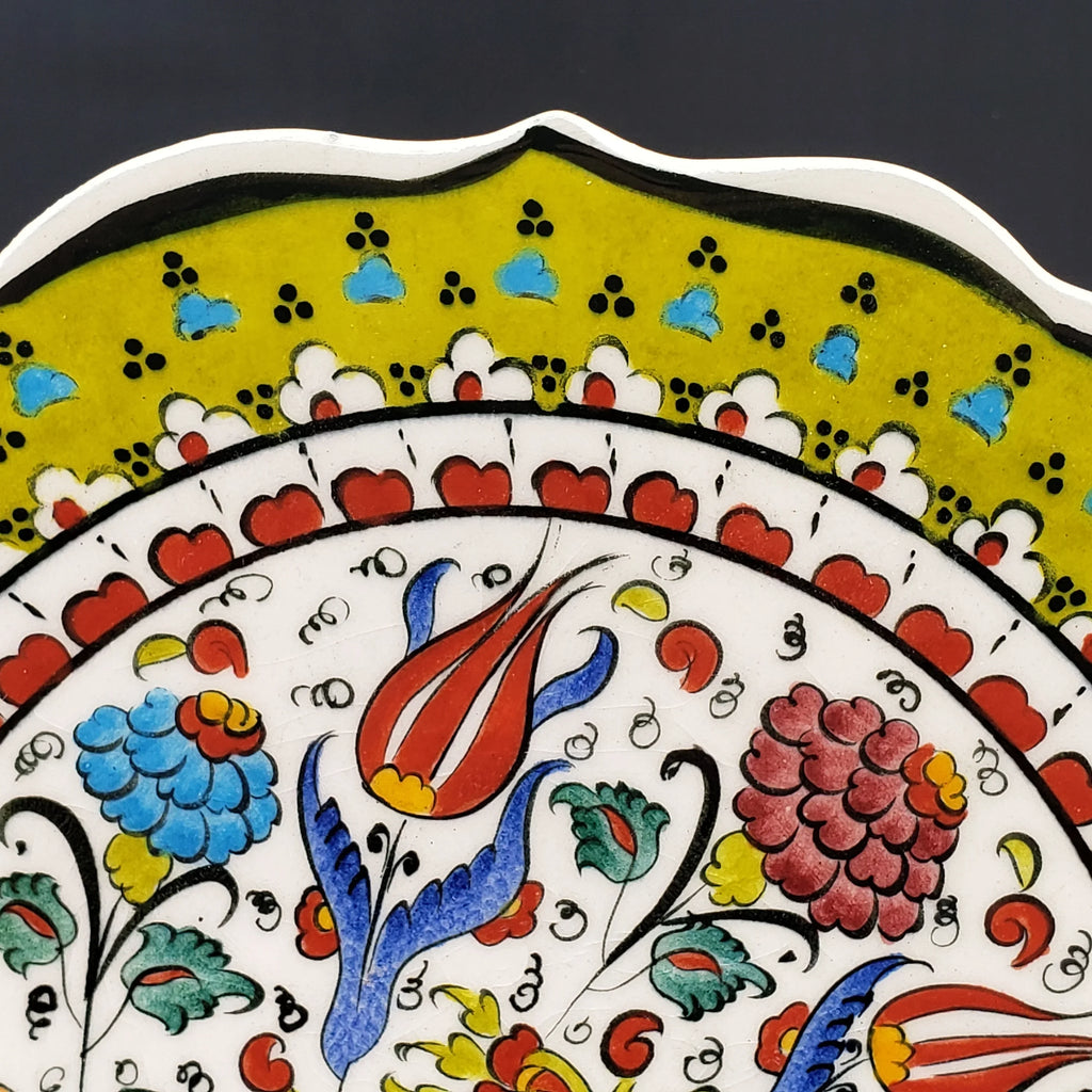 Vintage Turkish Ceramic Wall Hanger Plate - Hand Made - Artist Signed