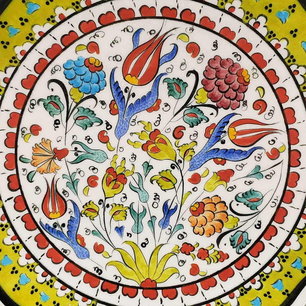 Vintage Turkish Ceramic Wall Hanger Plate - Hand Made - Artist Signed