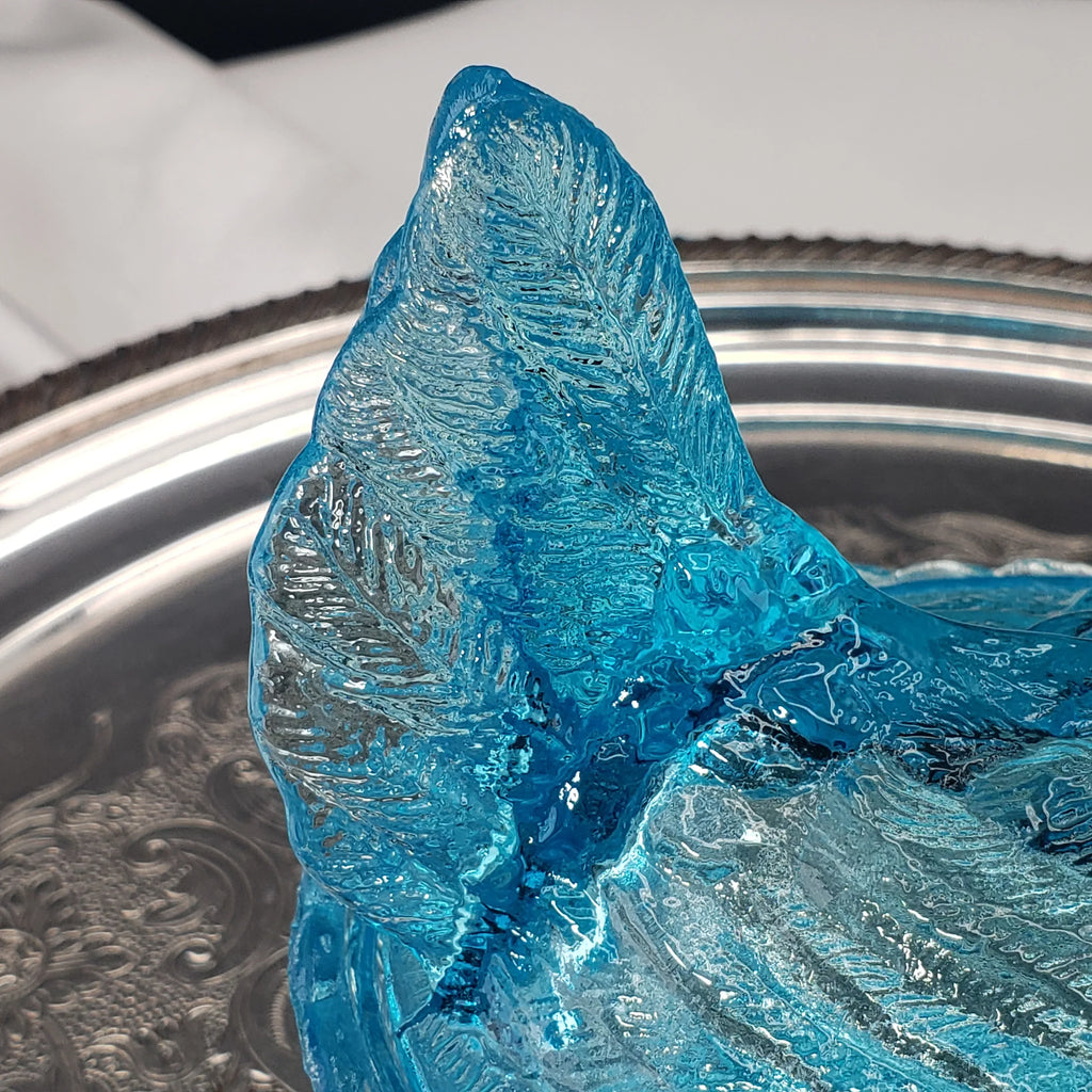 Vintage Ice Blue Glass Hen On A Nest - Medium Size