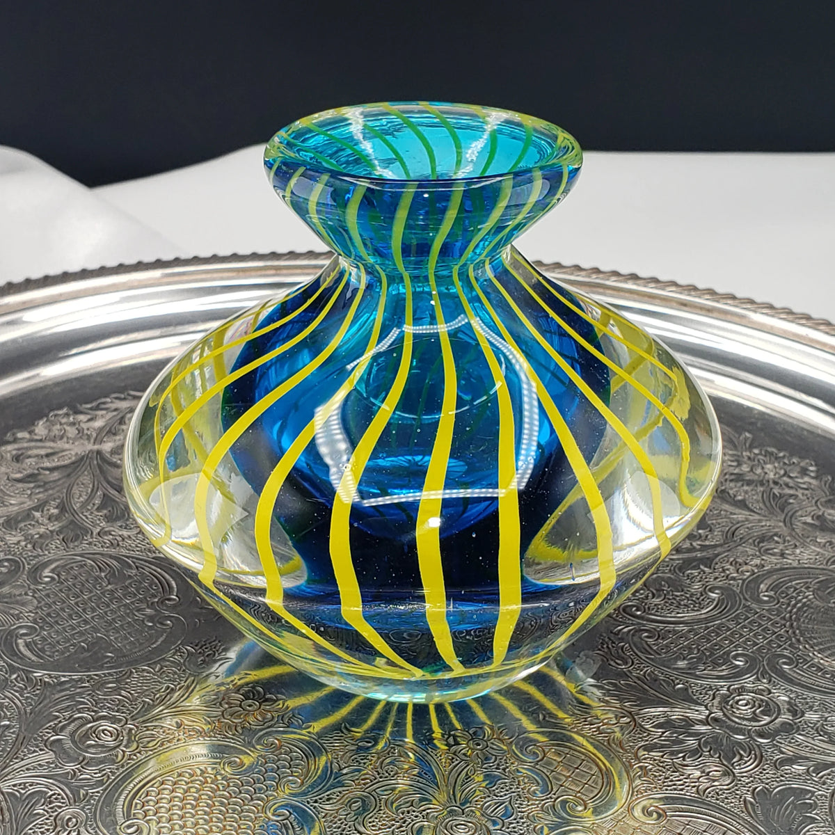 Blue & Yellow Bud Vase