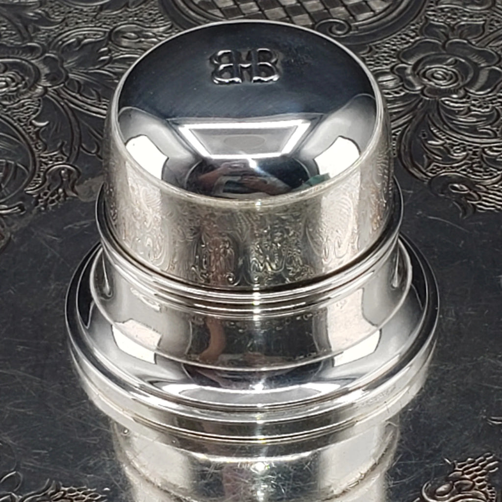 Rare Sterling Silver Double Ring Box - 1940s Art Deco Birks