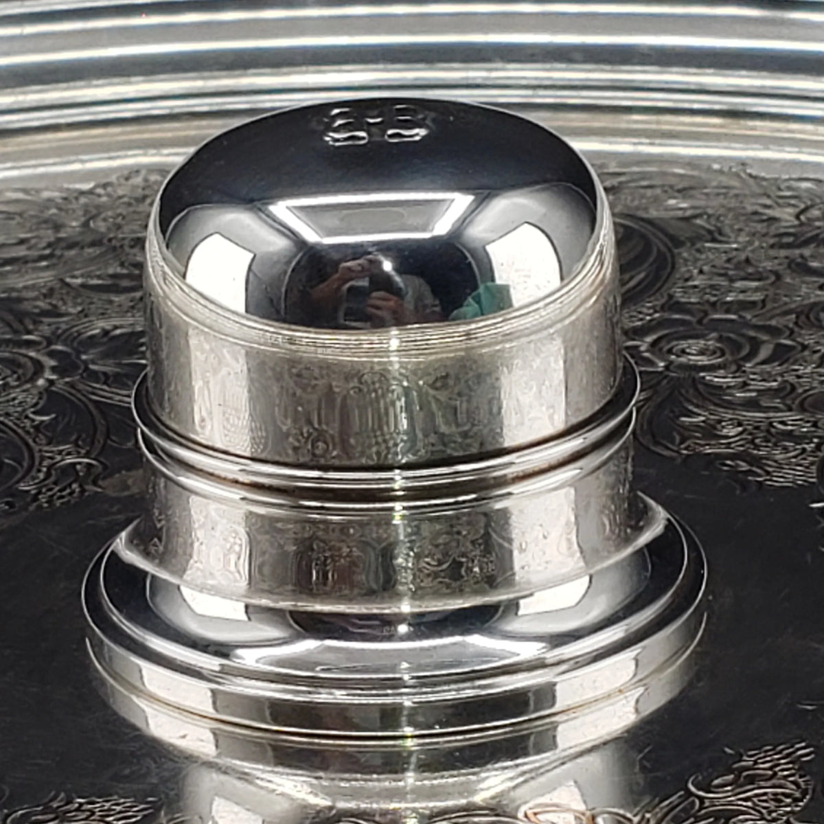 Rare Sterling Silver Double Ring Box - 1940s Art Deco Birks