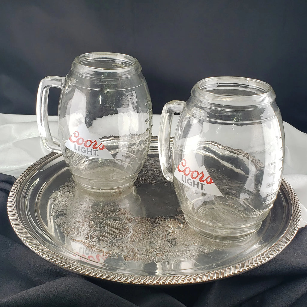 Beer Mugs – Coors Light Handled Football Mugs – Pair