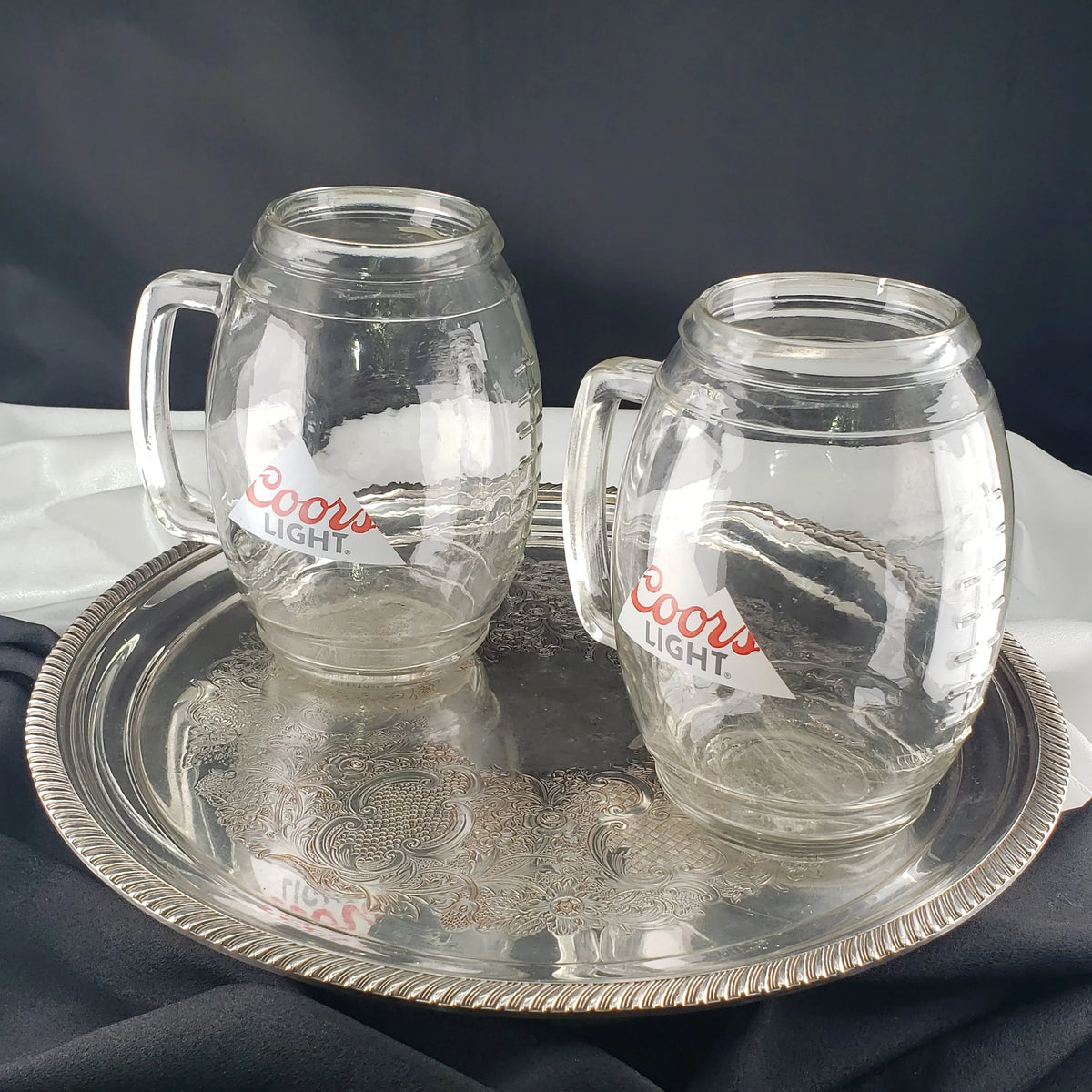 Beer Mugs – Coors Light Handled Football Mugs – Pair