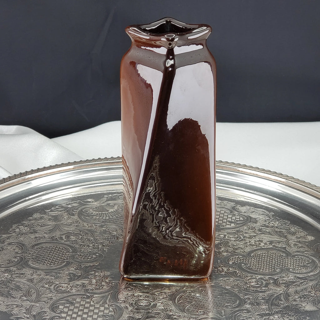 Antique Roseville Rozane Royal Vase -  Twisted Helix Shape  – Signed C. Neff, Pansy Floral