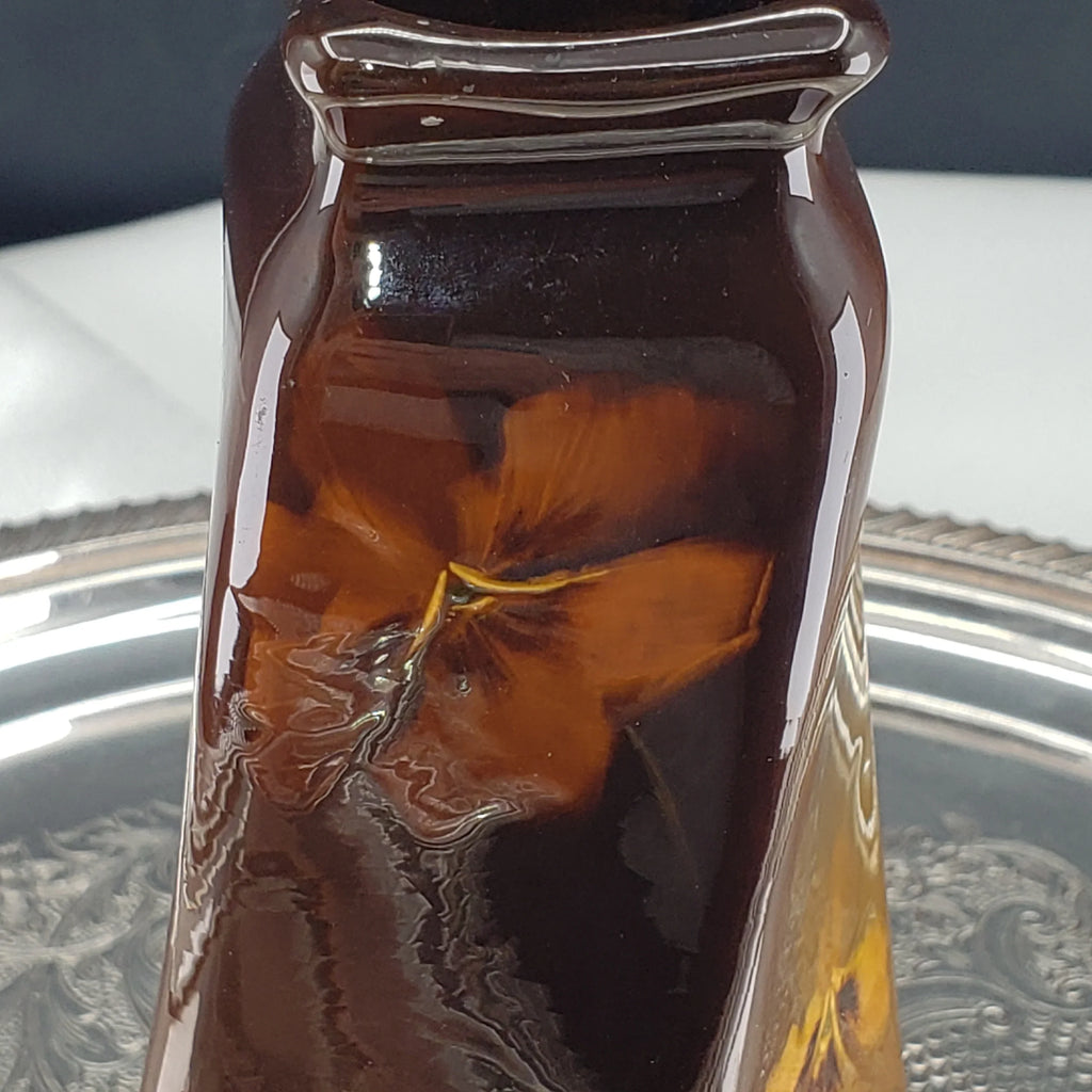 Antique Roseville Rozane Royal Vase -  Twisted Helix Shape  – Signed C. Neff, Pansy Floral