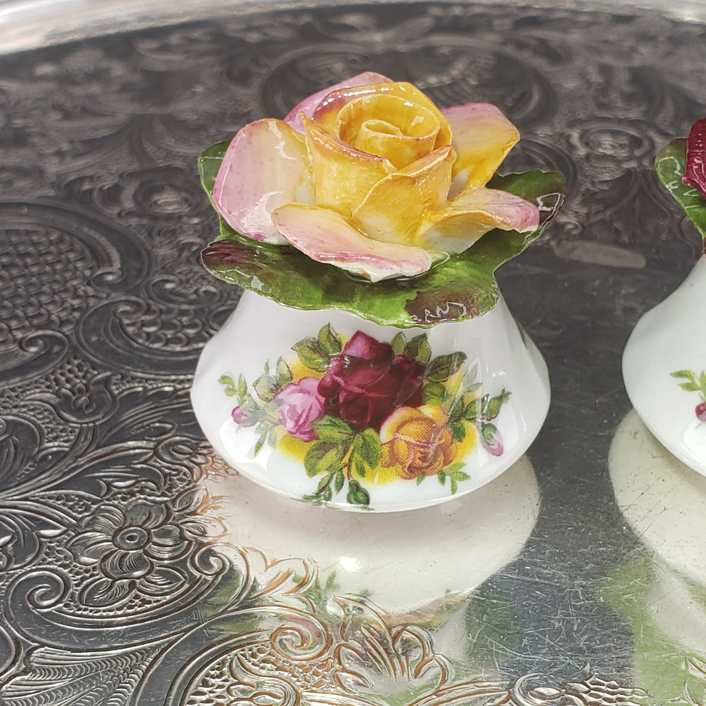Royal Albert Porcelain Salt & Pepper Shaker Set – Hand‑Crafted Ceramic Roses