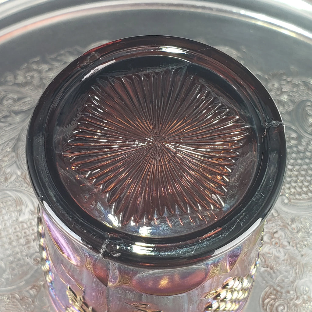 Antique Grape & Cable Amethyst Tumbler – Northwood Carnival Glass – Early 1900s
