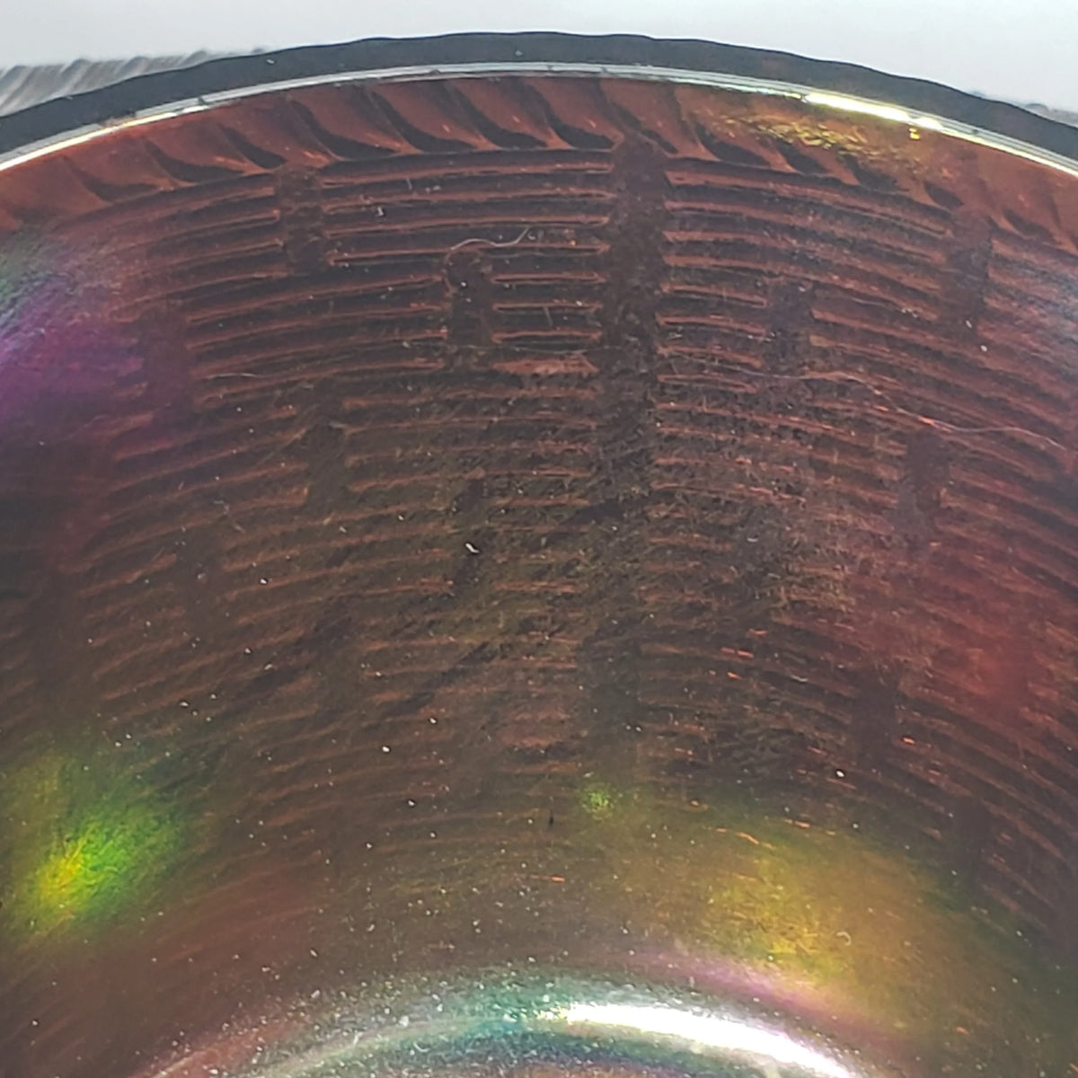 Antique Amethyst Glass Bushel Basket – Northwood Carnival Glass – Iridescent Glass Decor