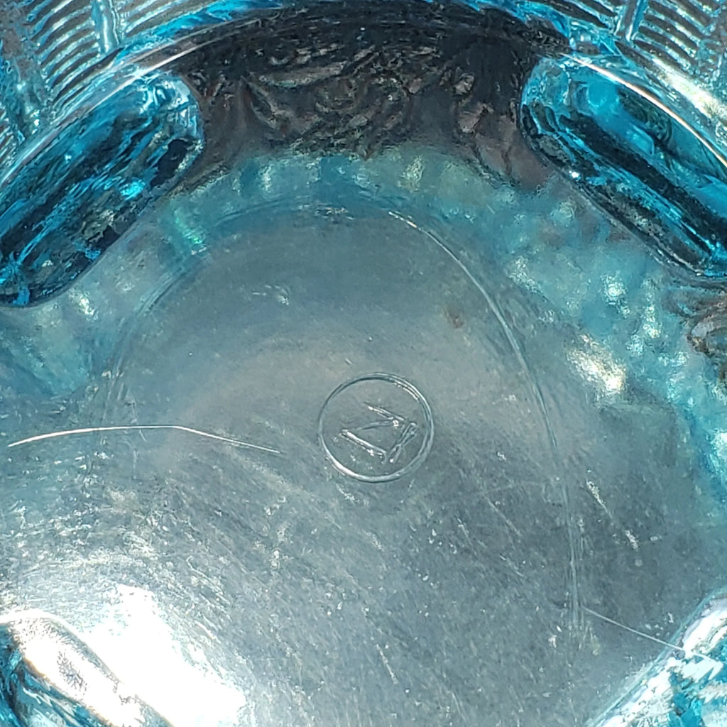 Antique Opalescent Blue Glass Bushel Basket – Northwood Glass – ca 1900