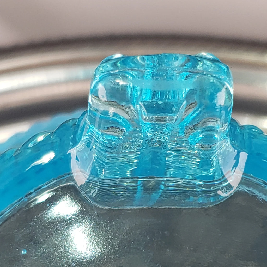 Antique Opalescent Blue Glass Bushel Basket – Northwood Glass – ca 1900