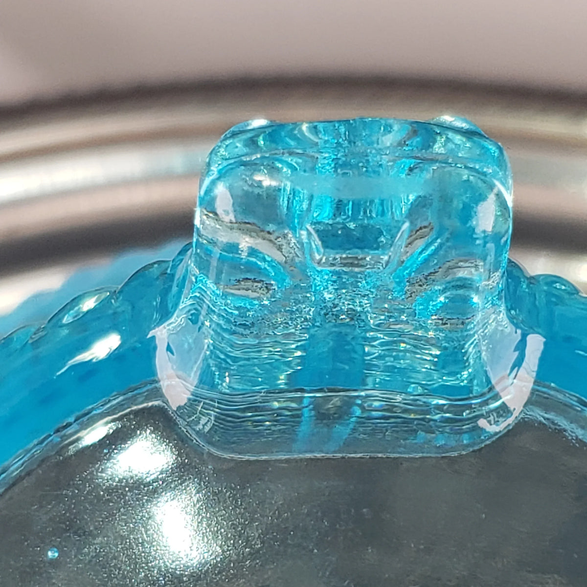 Antique Opalescent Blue Glass Bushel Basket – Northwood Glass – ca 1900