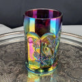 Rare Antique Northwood Carnival Glass Tumbler – Singing Birds Pattern – Amethyst Base – Early 1900s