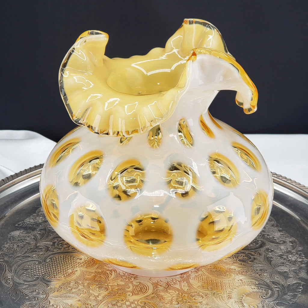 Vintage Fenton Honeysuckle Coin Dot Optic Lamp Shade