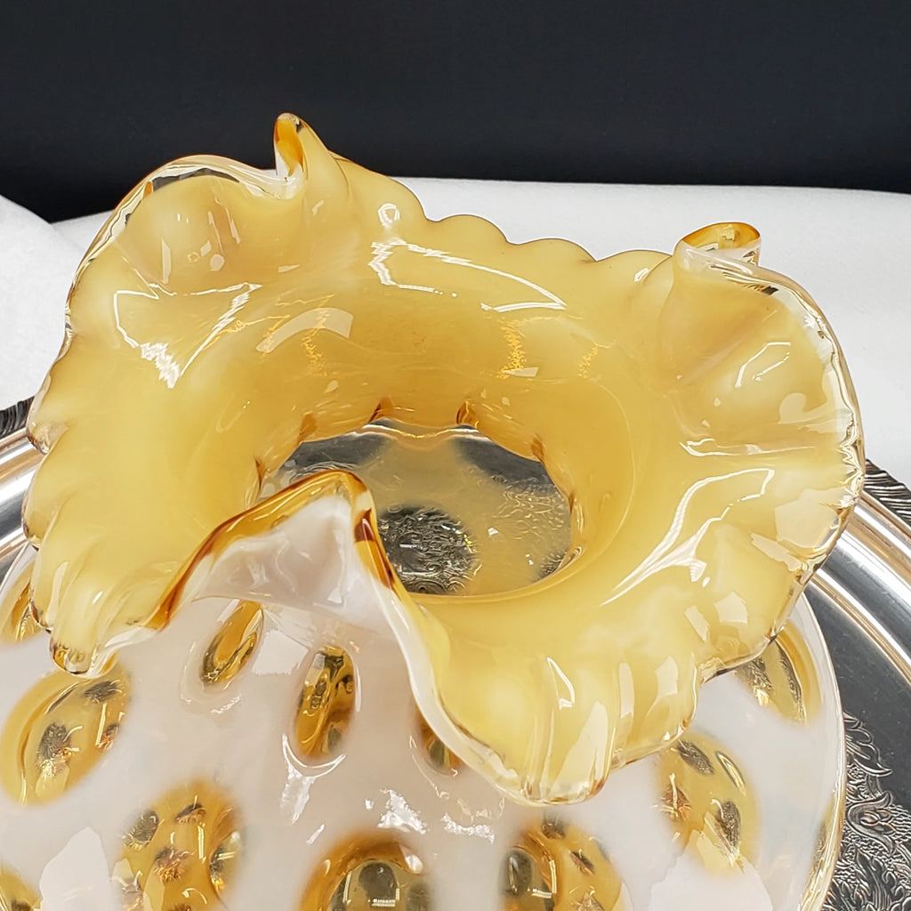 Vintage Fenton Honeysuckle Coin Dot Optic Lamp Shade