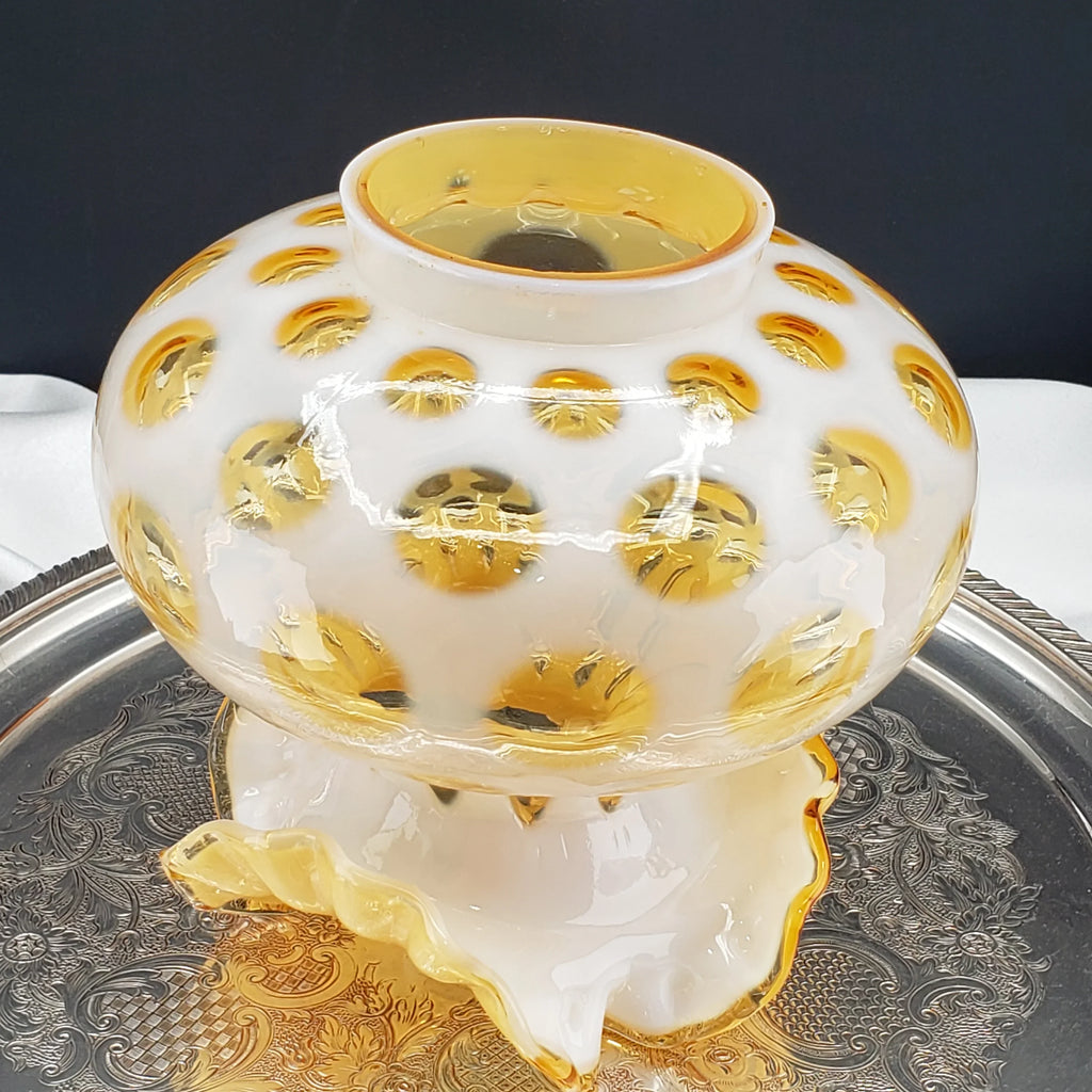 Vintage Fenton Honeysuckle Coin Dot Optic Lamp Shade