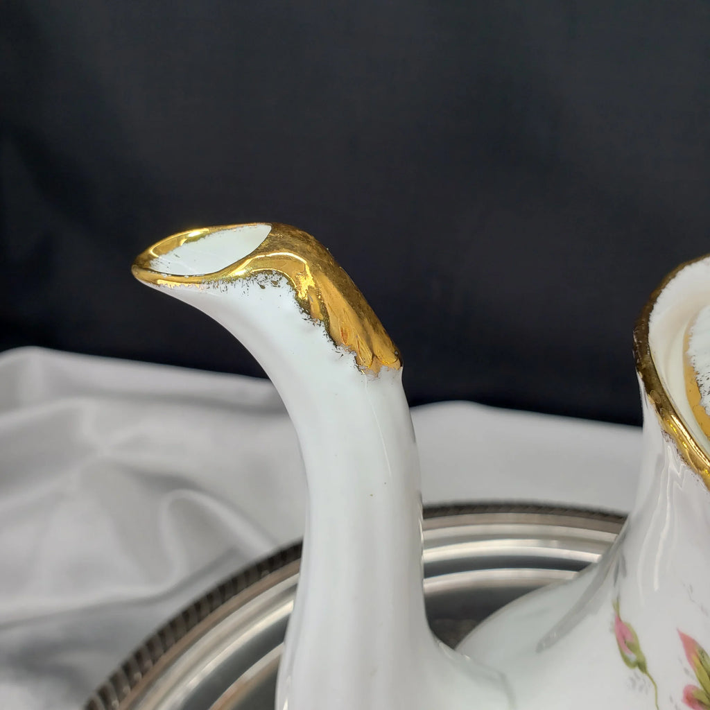 Paragon Elizabeth Rose Coffee Pot – Fine Bone China Floral Vintage Teapot