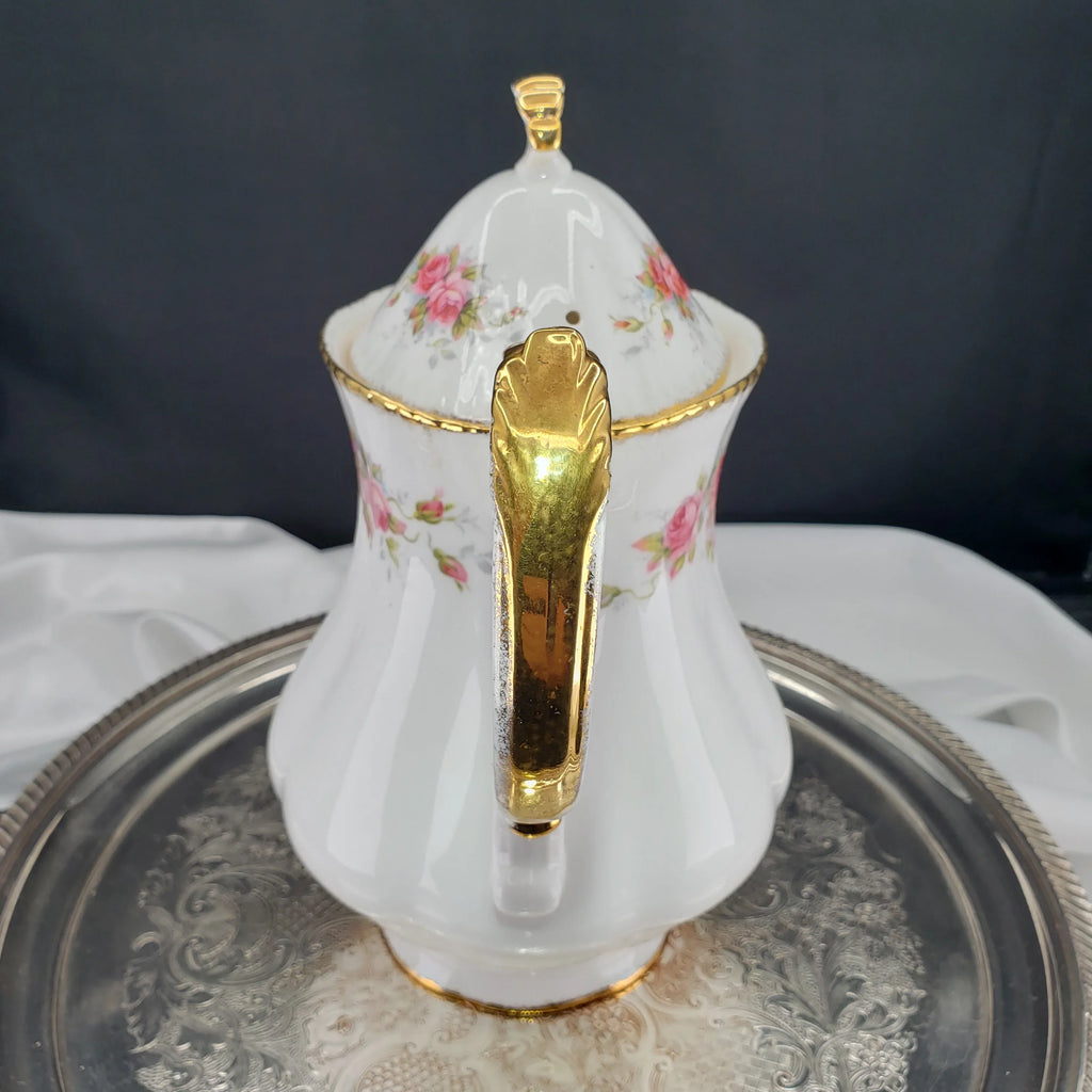 Paragon Elizabeth Rose Coffee Pot – Fine Bone China Floral Vintage Teapot