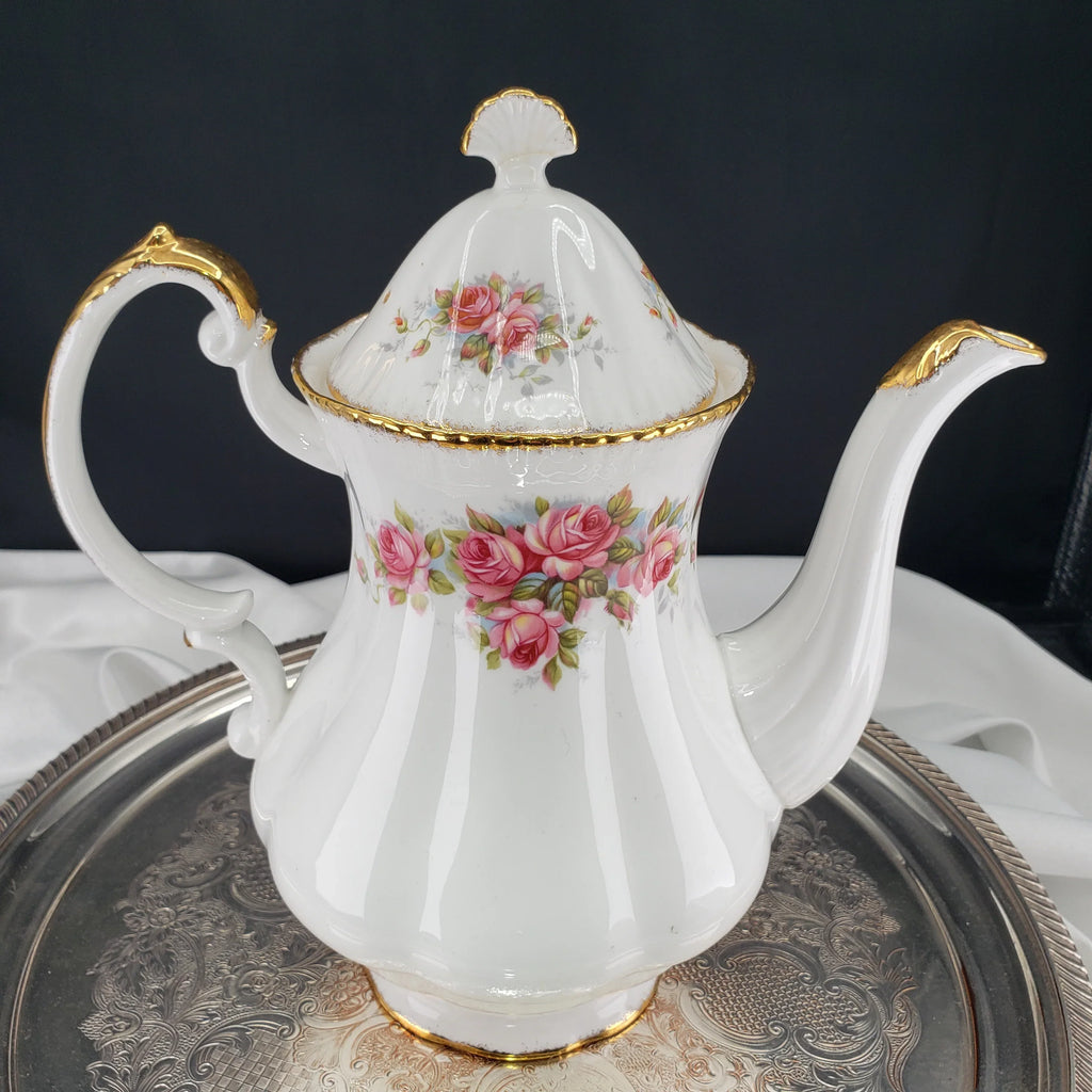 Paragon Elizabeth Rose Coffee Pot – Fine Bone China Floral Vintage Teapot