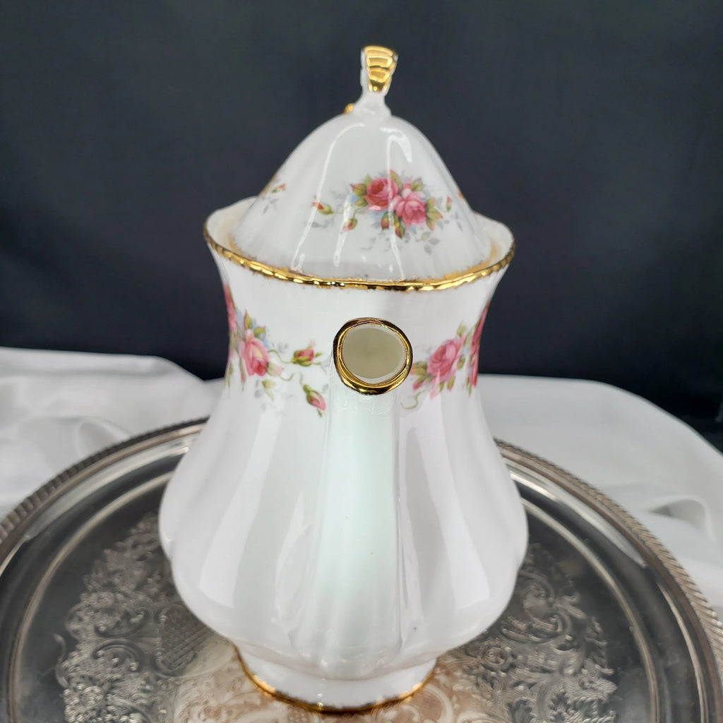Paragon Elizabeth Rose Coffee Pot – Fine Bone China Floral Vintage Teapot