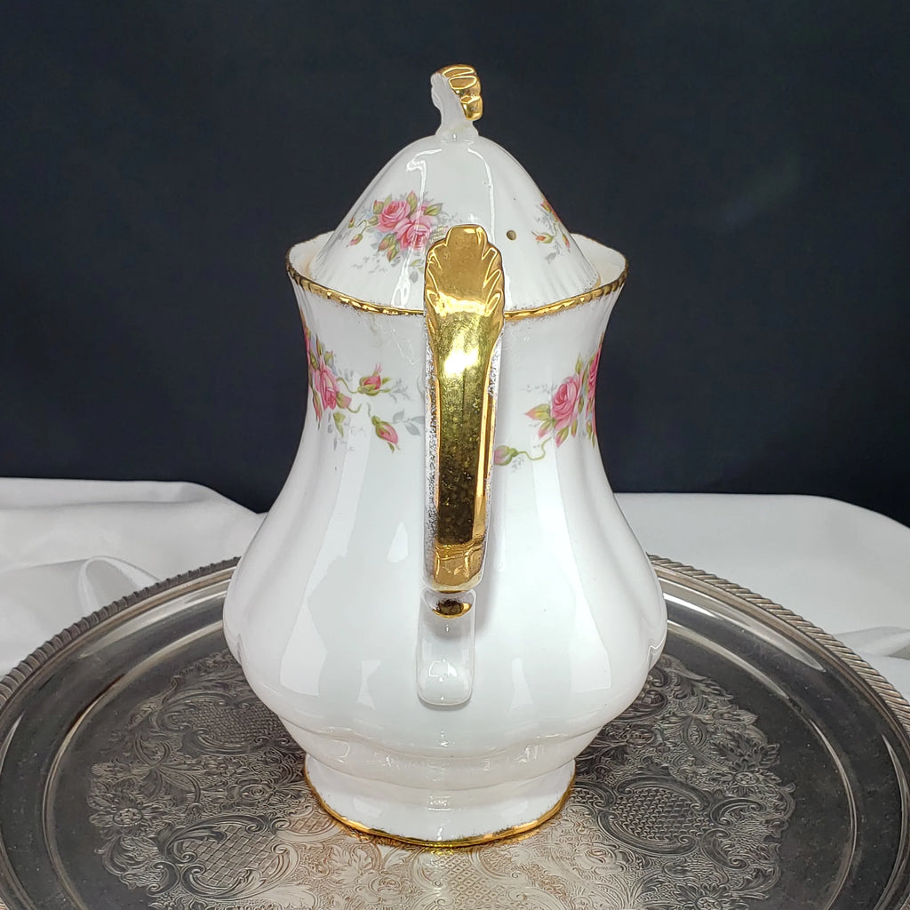Paragon Elizabeth Rose Coffee Pot – Fine Bone China Floral Vintage Teapot