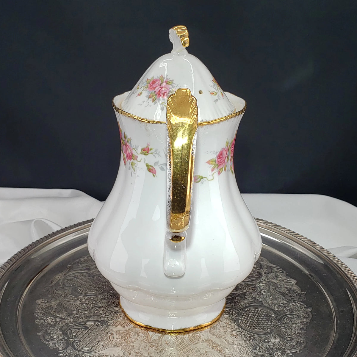 Paragon Elizabeth Rose Coffee Pot – Fine Bone China Floral Vintage Teapot